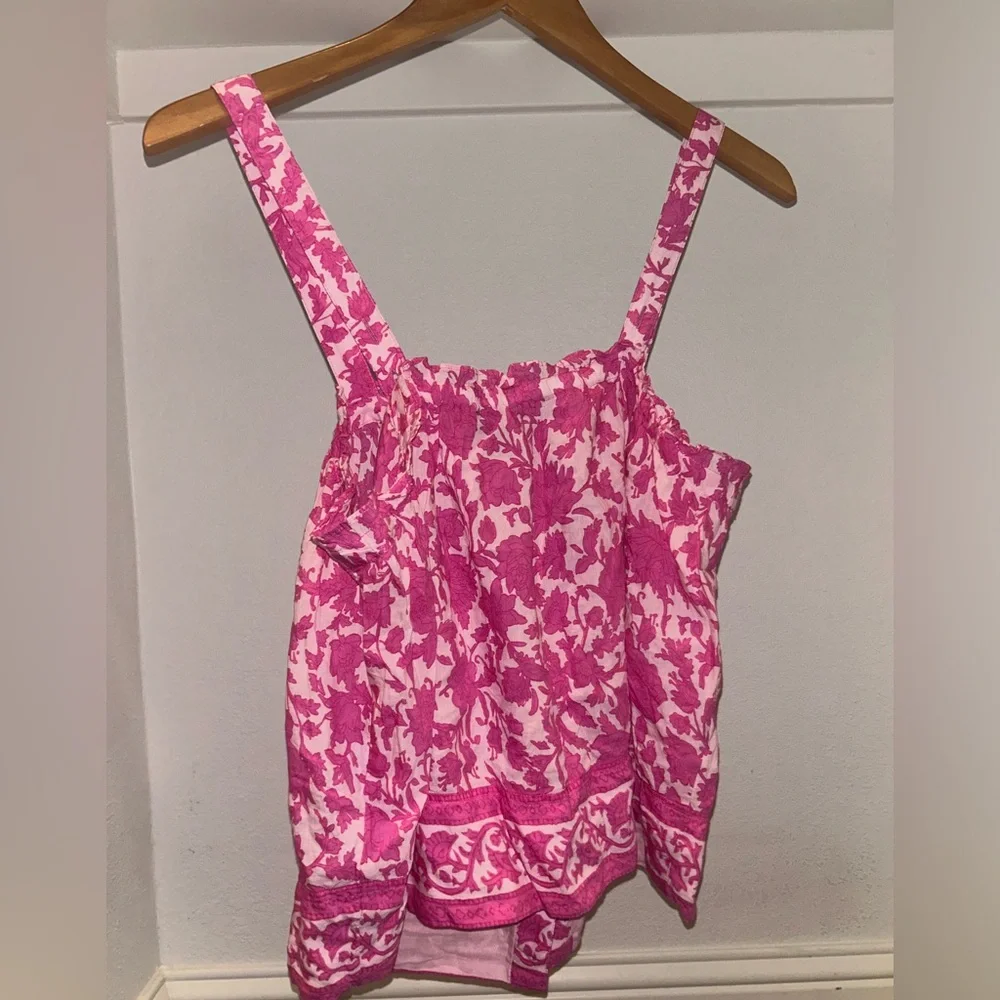 J.Crew Button Front Tank in Tiny Rosebud - Picture 5 of 7